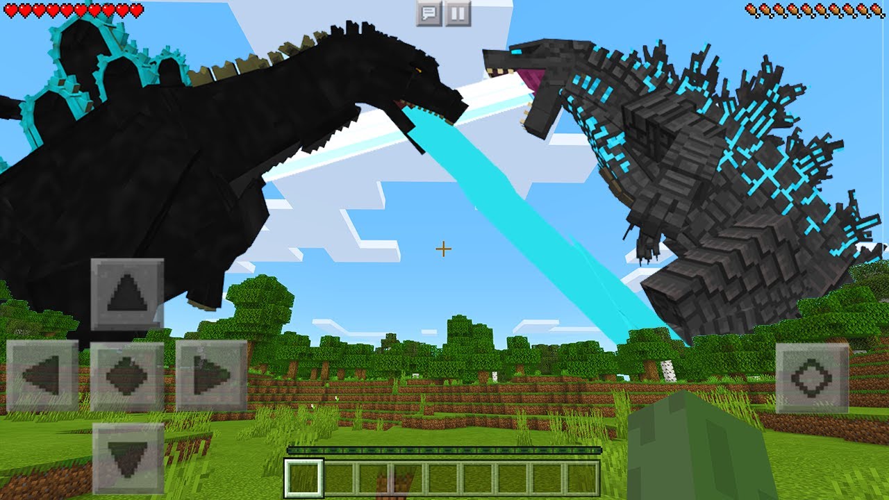 Я нашел GODZILLA против HEISEI GODZILLA в Minecraft Pocket Edition...