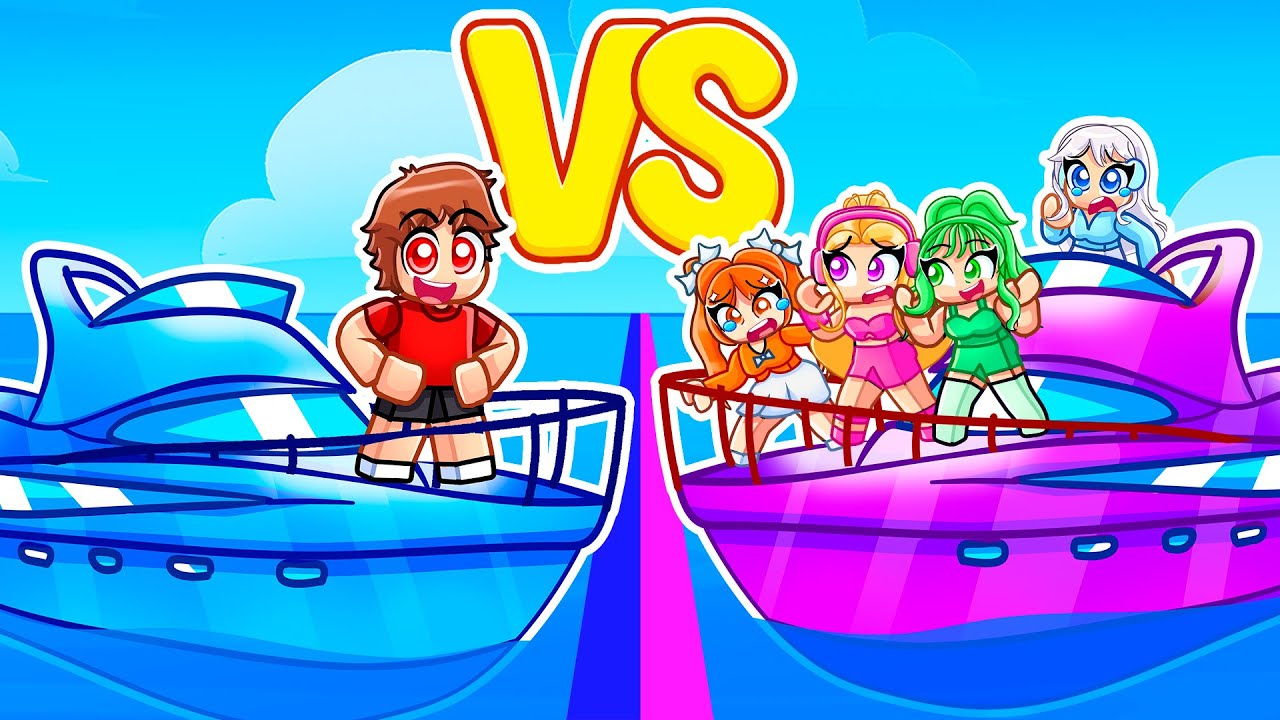 Мальчики против девочек. Самая сильная лодка в игре Sharkbite с моими сумасшедшими фанатками...