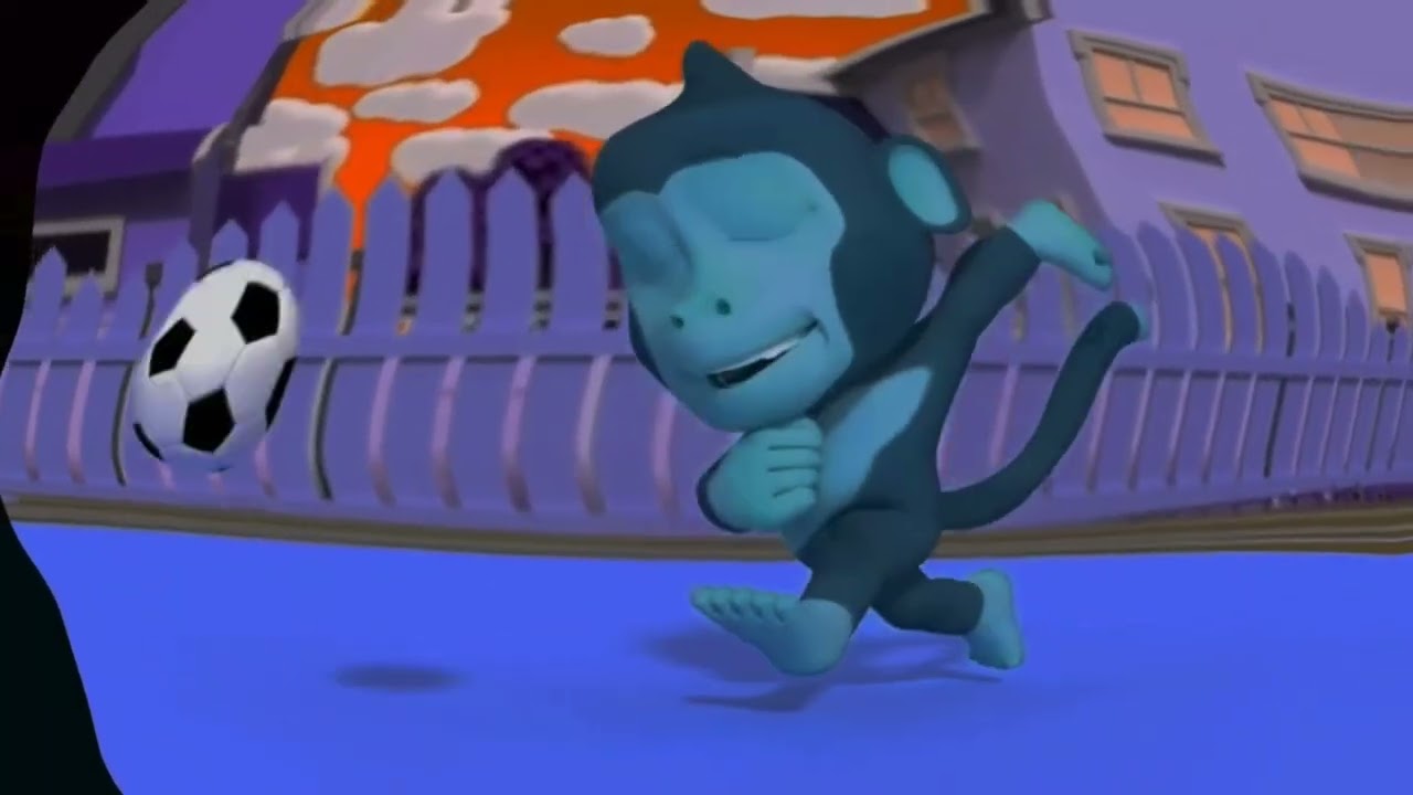 Little Monkey and Friends playing soccer
