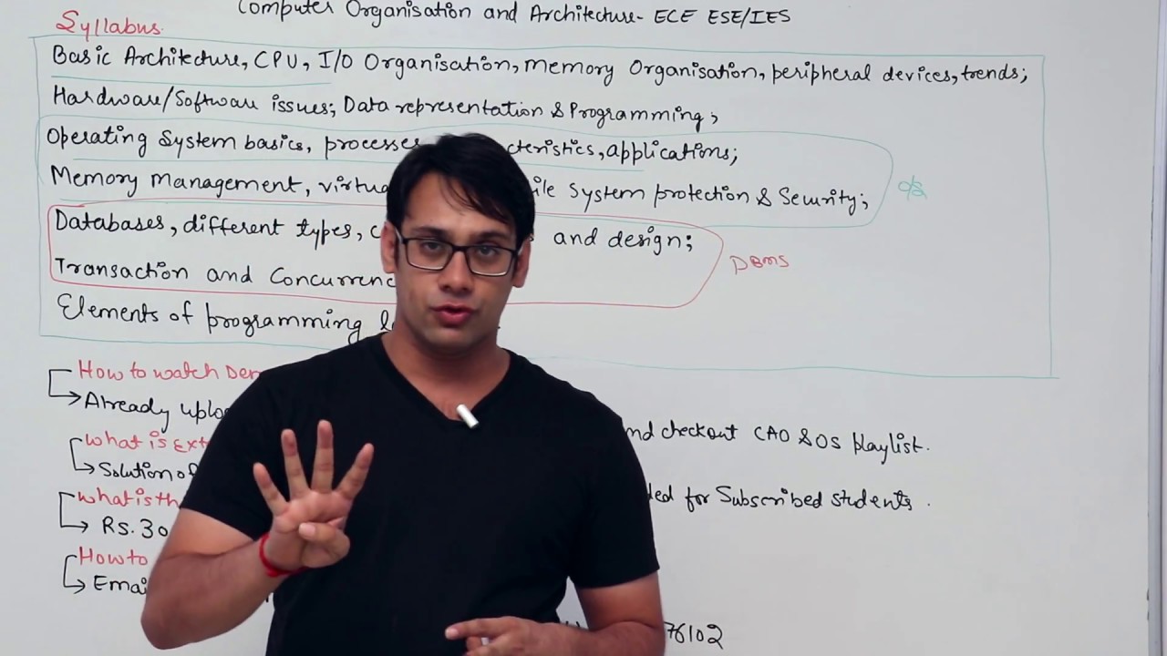 ECE ESE/IES Computer Organization Architecture (COA) cao lectures  gate ece