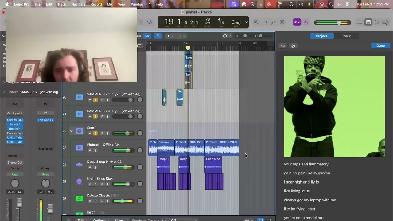 how to sample 2000s midwest emo songs like a jack harlow look-a-like in logic pro