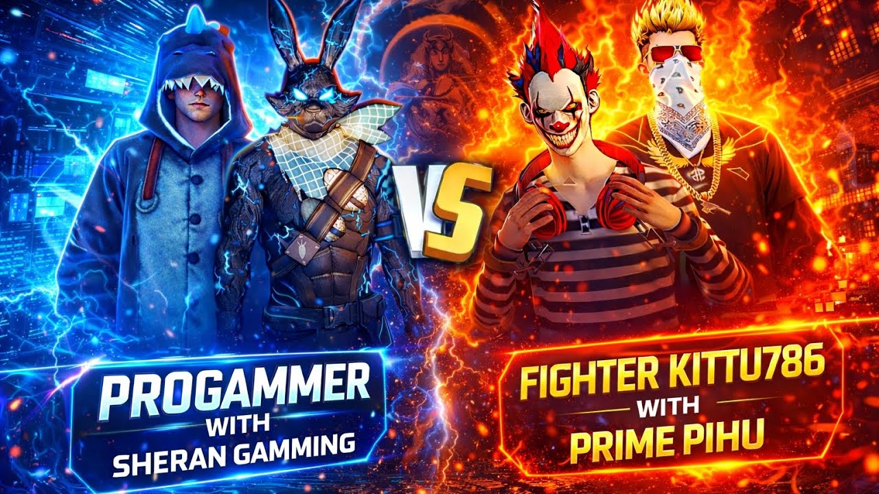 PROGAMMER-XX😈 VS FIGHT KITTU786☠️ - 💀 2v2 CUSTOM BATTLE ⚡ ONE TAP HEADSHOTS🩸 NO MERCY🔥NO FEAR⚡