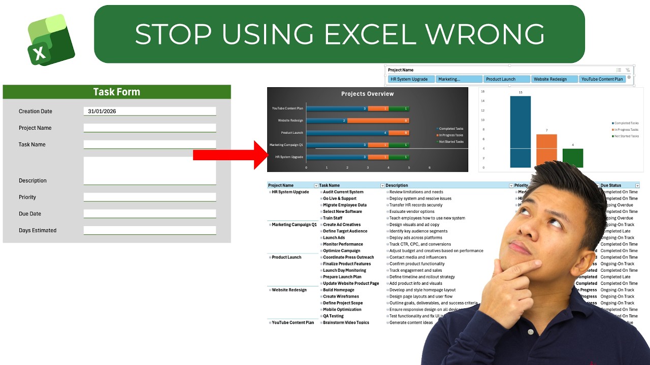 Turn Excel Into a Project Management System (Full Step by Step Build)