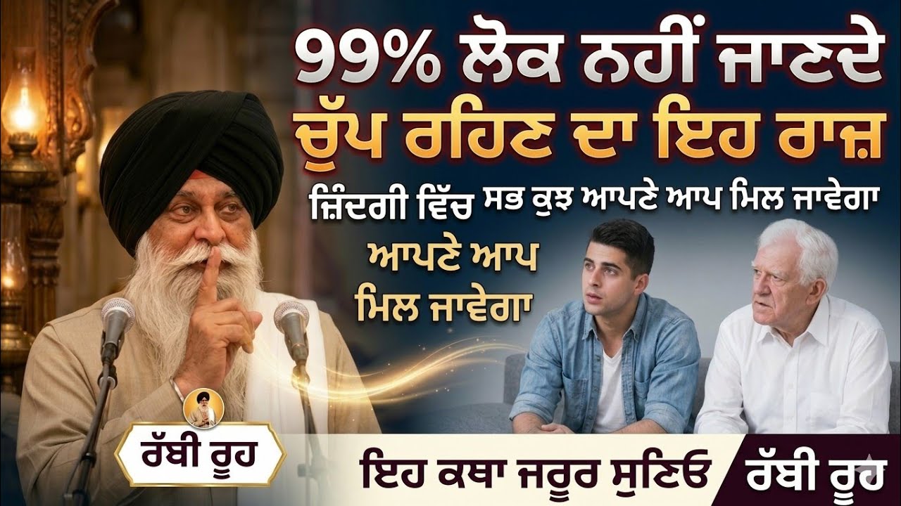 99% ਲੋਕ ਨਹੀਂ ਜਾਣਦੇ ਚੁੱਪ ਰਹਿਣ ਦਾ ਇਹ ਰਾਜ਼ ਜ਼ਰੂਰ ਸੁਣੋ | Giani Sant Singh Ji Maskeen Katha l Rabbi Rooh