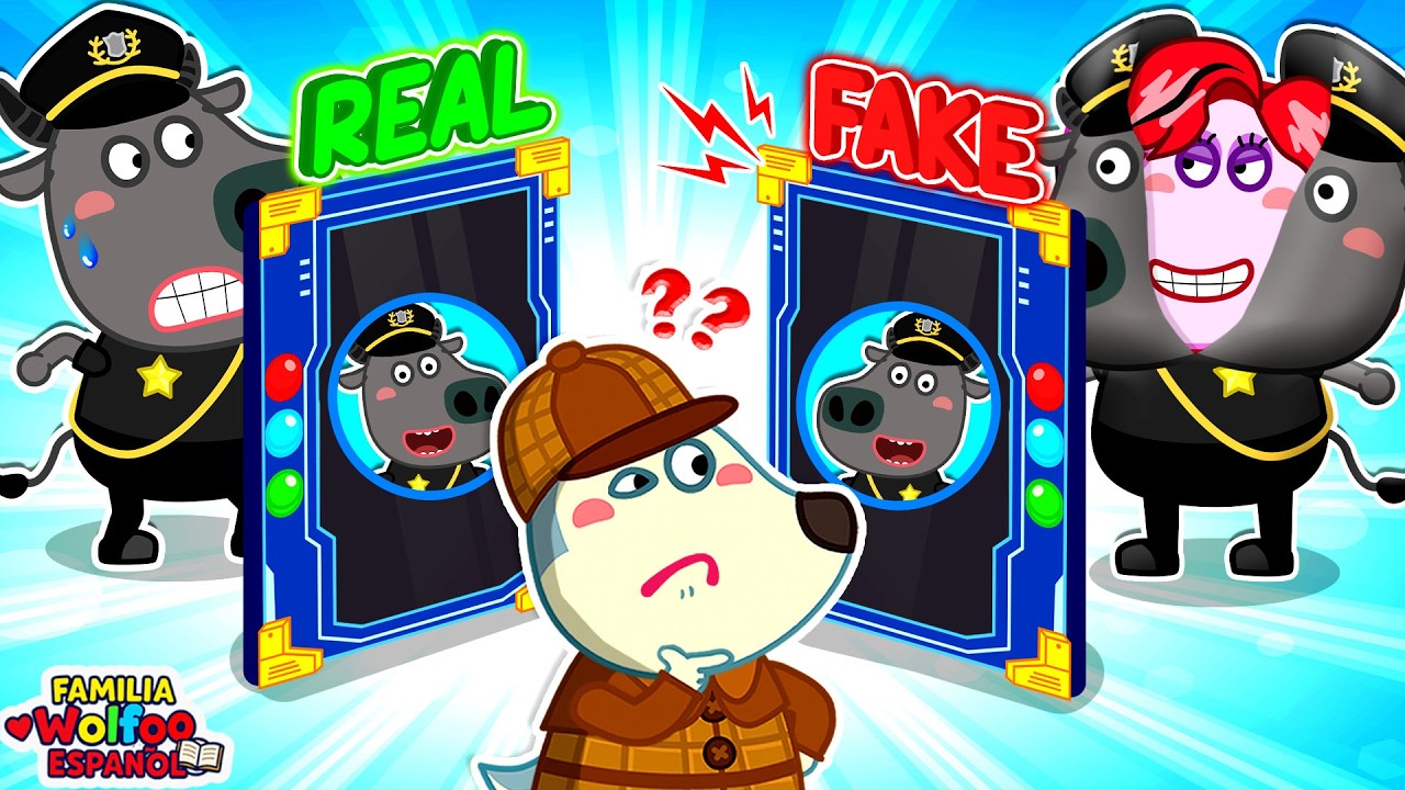 Familia Wolfoo Espa&ntilde;ol | Polic&iacute;a Falso vs Real 🚓 &iexcl;Encuentra la Verdad! 👀 Dibujos Animados