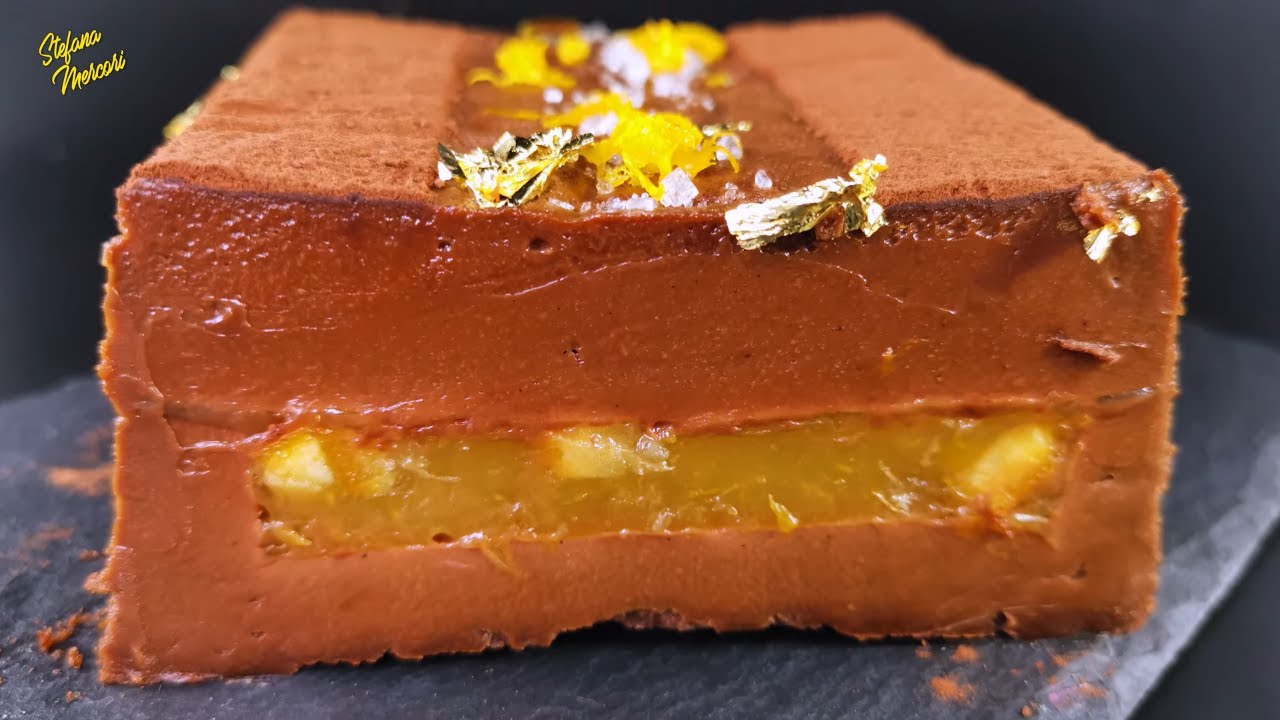 How to Make a Chocolate Terrine with an Insert | Dark Chocolate Terrine with Orange Jelly Filling