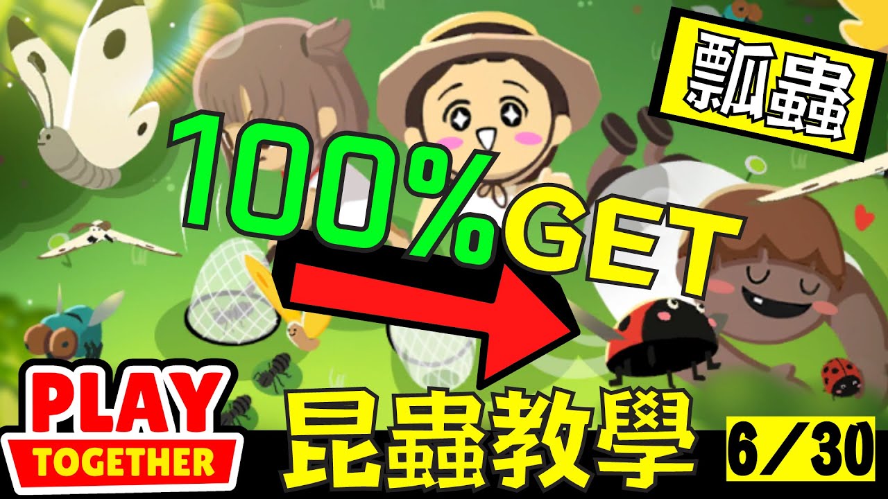 天天玩樂園抓昆蟲教學 100%抓瓢蟲 學會就讓你在昆蟲界橫著走！連瓢蟲都逃不掉！看首播搶50鑽石序號【Play Together 天天玩樂園】