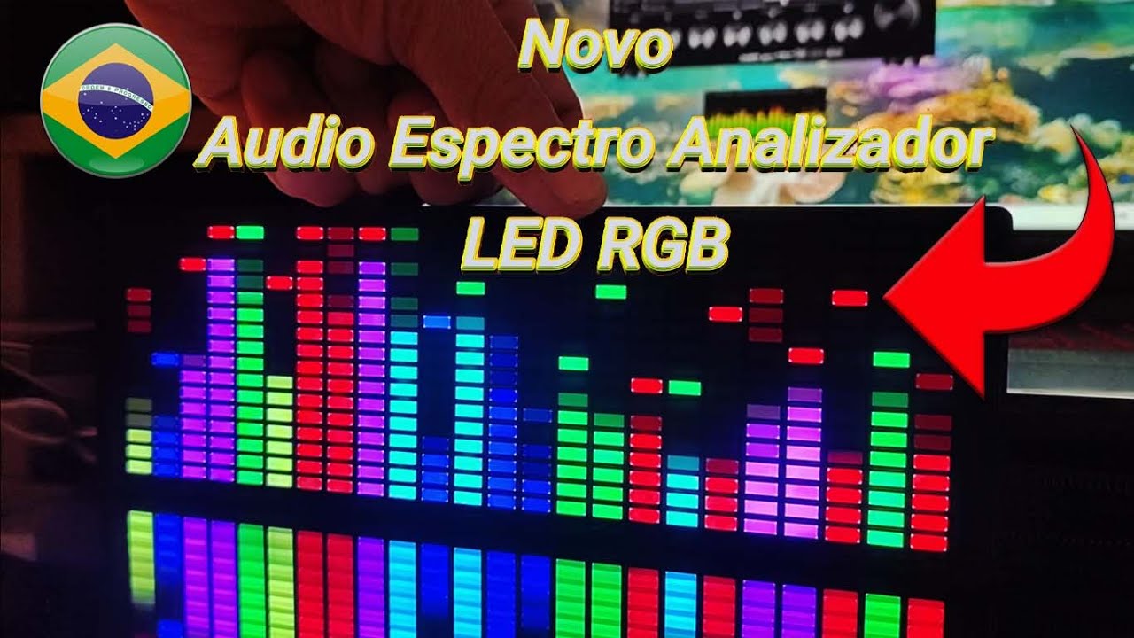 24 Band Spectrum Analyzer - Multicolorido LED RGB - Vários modos de exibição