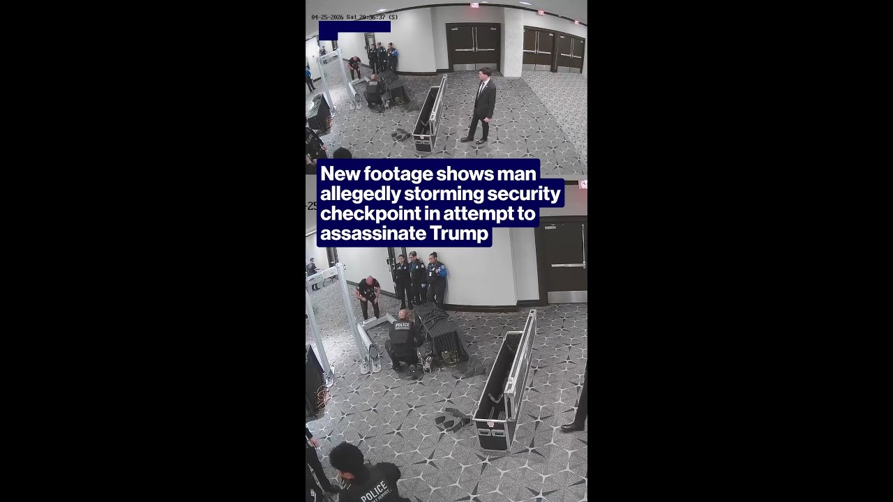 New footage shows man allegedly storming security checkpoint in attempt to assassinate Trump #shorts