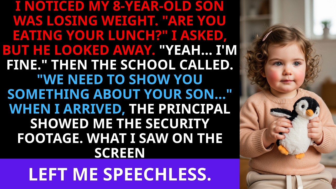 My 8-year-old son stopped eating lunch at school... what the security camera revealed shocked me.
