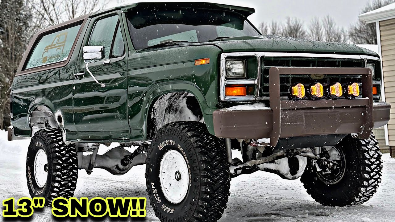 Driving my RESTORED BRONCO through a SNOWSTORM!