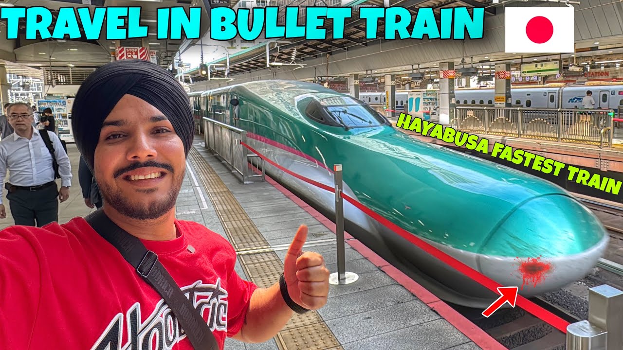 TRAVEL IN JAPAN BULLET TRAIN 🚄🇯🇵 *FIRST CLASS* HAYABUSA FASTEST TRAIN
