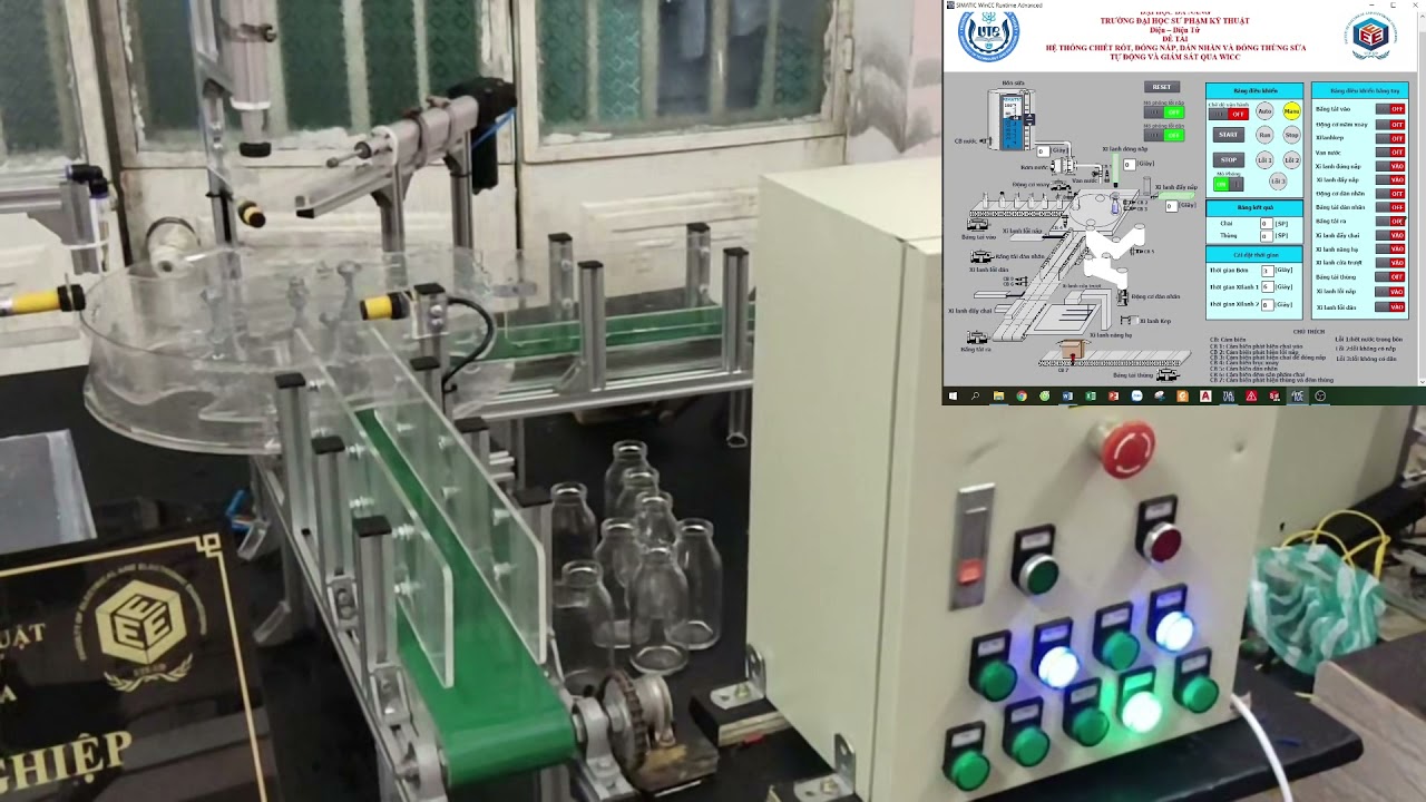 ĐỒ ÁN CHIẾT RÓT, ĐÓNG NẮP, DÁN NHÃN, XẾP THÙNG SỮA TƯƠI TỰ ĐỘNG
