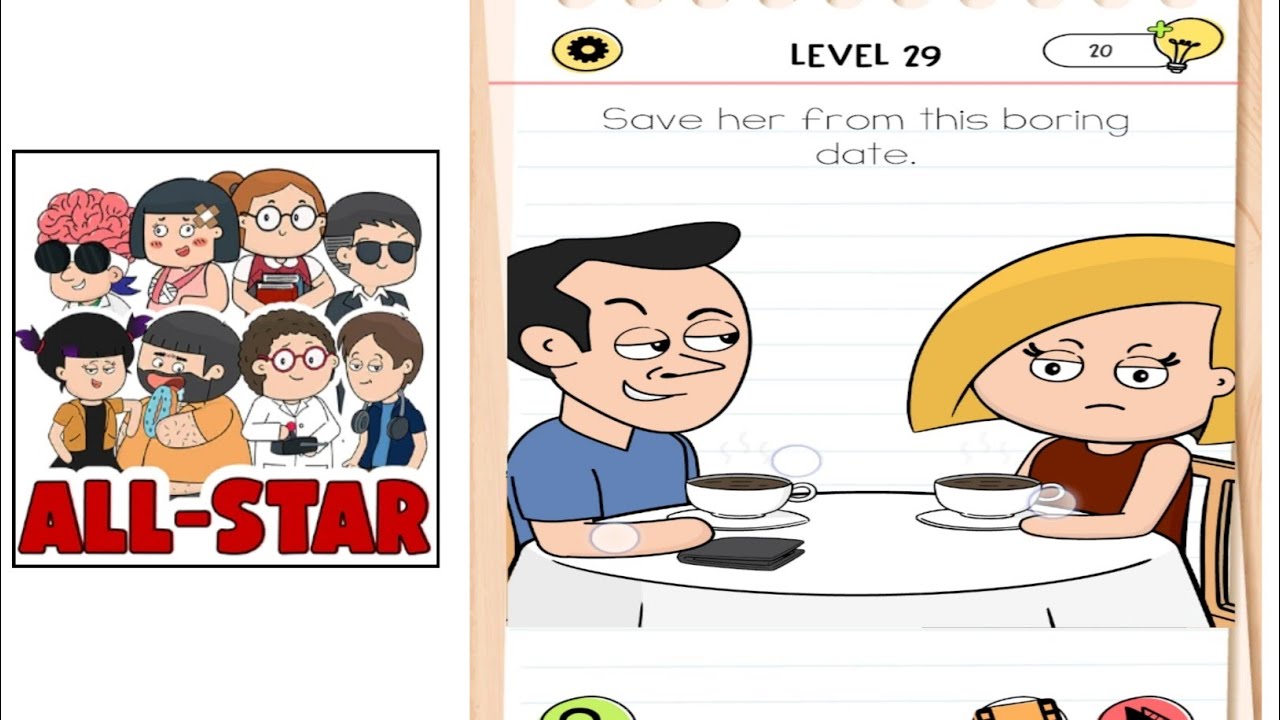 Brain test all star level 43 save her from this boring date. Gameplay walkthrough solution