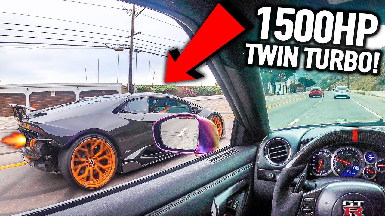 TWIN TURBO SHEEPY LAMBORGHINI VS MY R35 GTR!!! *NIGHT LOVELL*