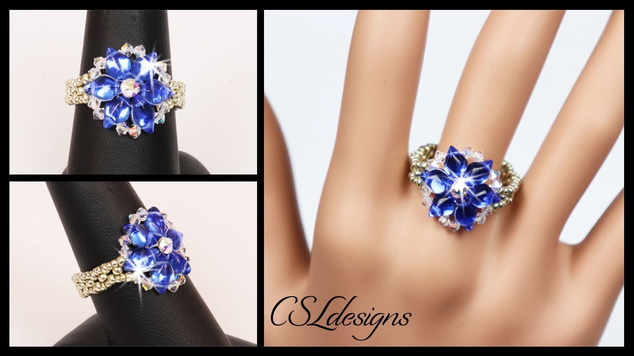 How to starry diamonds beaded ring