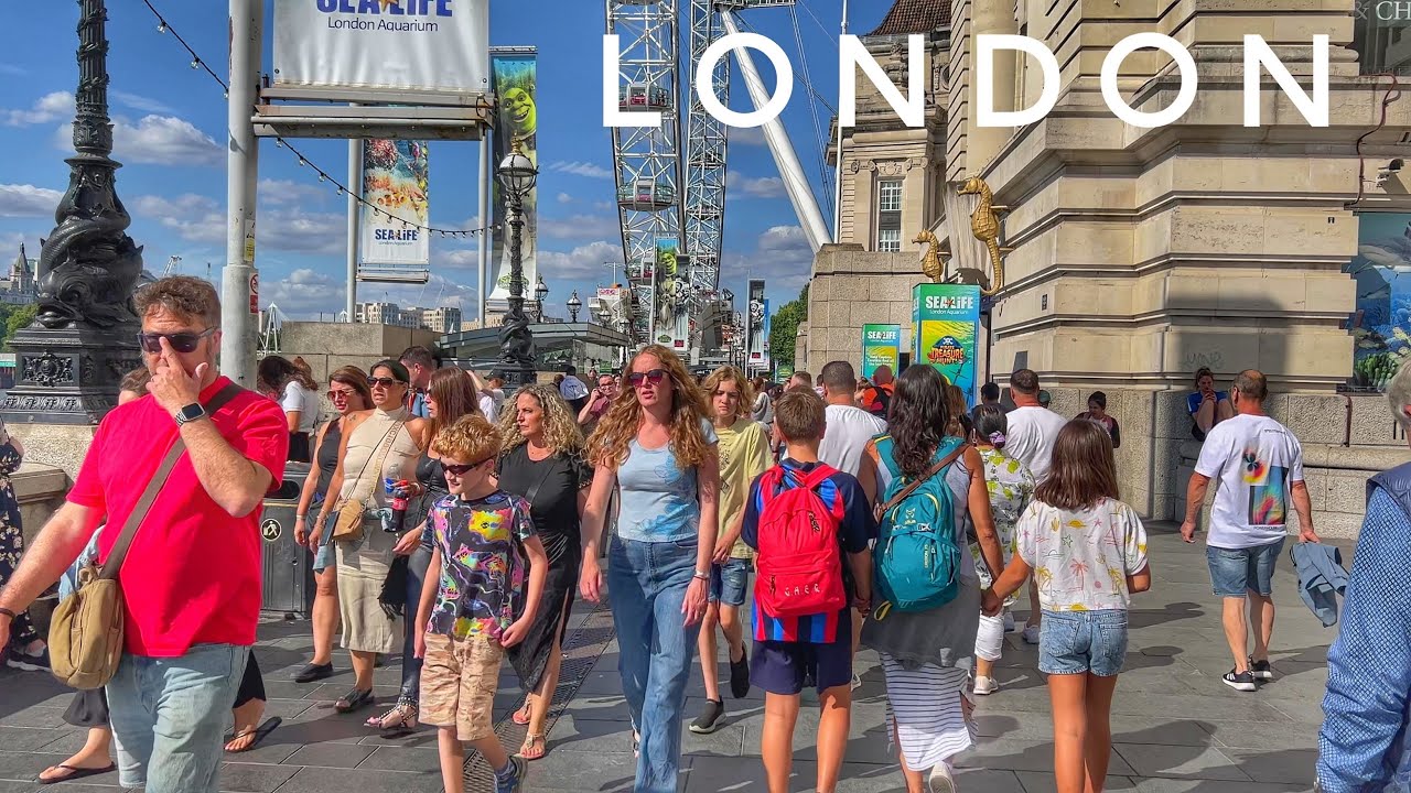 Beautifu Summer London Walk in Extrem Heatwave 32°C | Big Ben to London Eye and South Bank 4K HDR