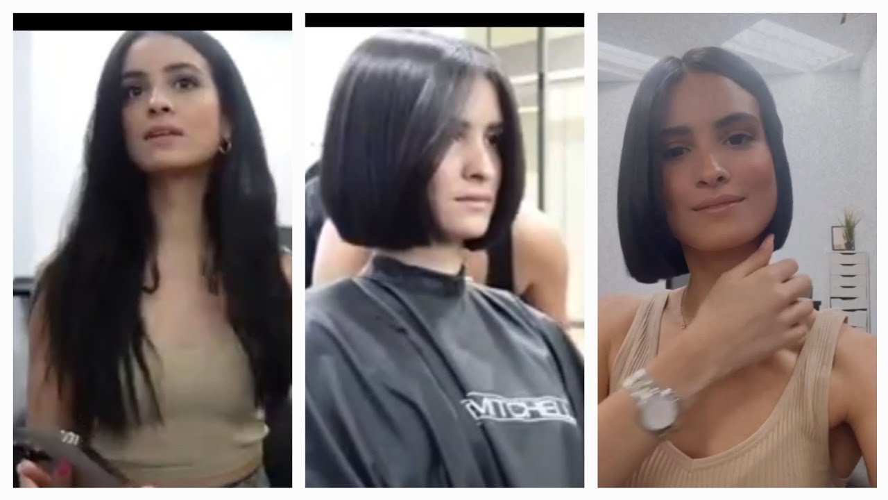 Long hair to a bob
