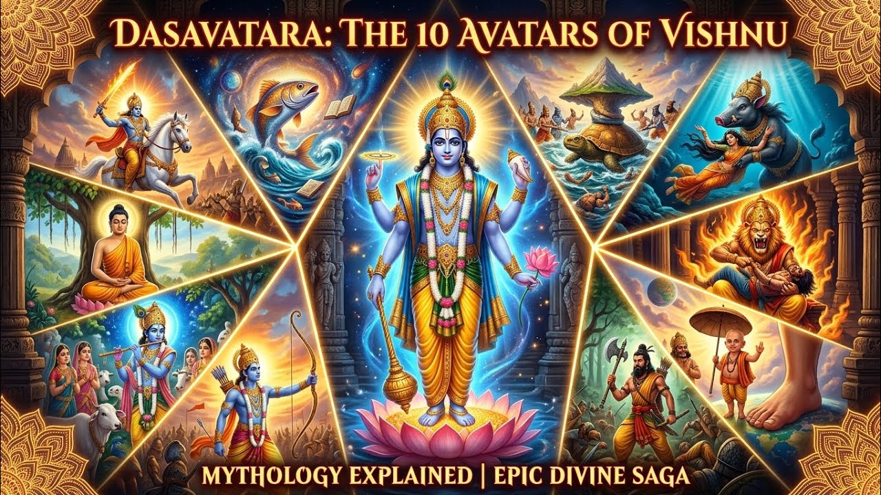 “Dashavatara: The Epic Story of Vishnu’s 10 Divine Avatars”