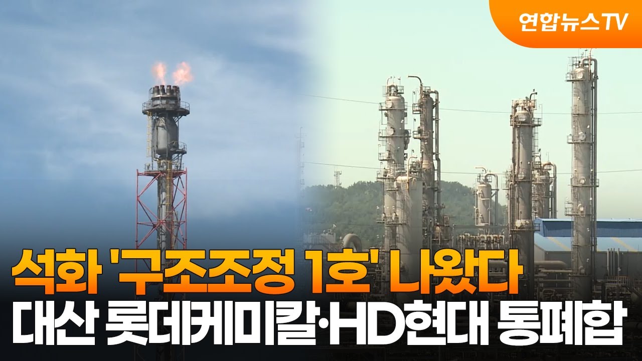 석화 '구조조정 1호' 나왔다&hellip;대산 롯데케미칼&middot;HD현대 통폐합 / 연합뉴스TV (YonhapnewsTV)