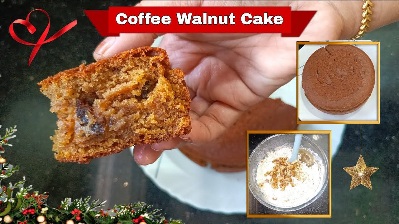 Coffee Walnut Cake Eggless || New Year Special Cake Recipe || How To Make Easy Coffee Cake At Home