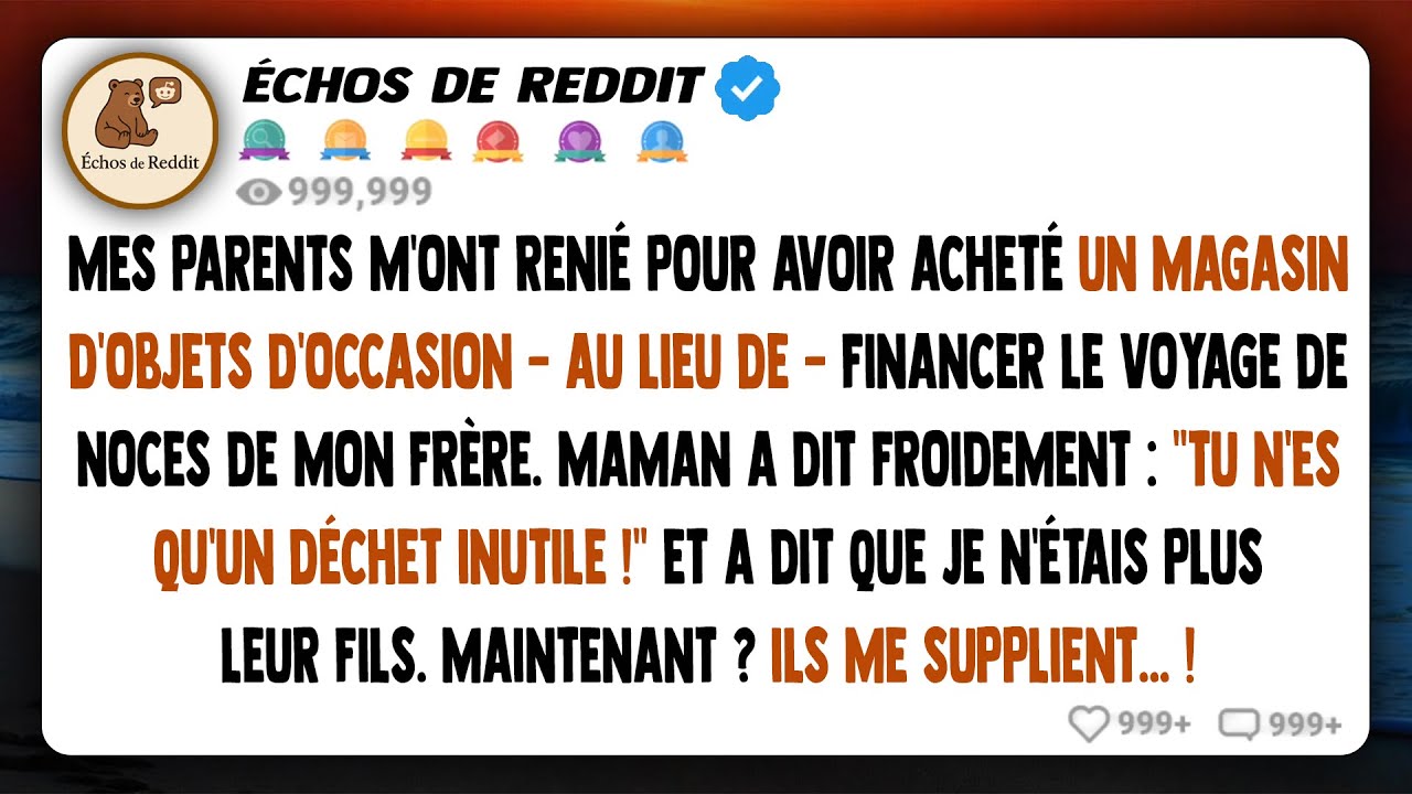 Mes parents m'ont désavoué pour avoir acheté un magasin de fripes à 2900 $ au lieu de financer le...
