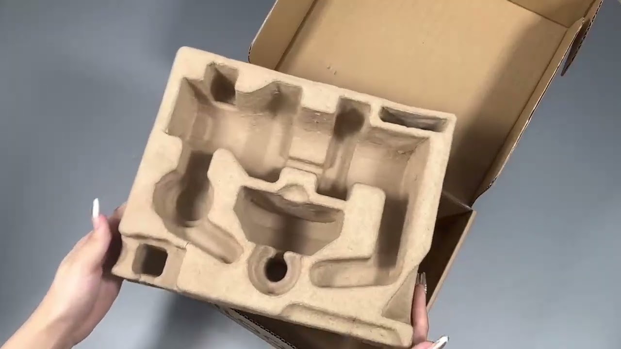 Dry press Headphone box Molded pulp tray #SustainablePackaging #EcoFriendly #Biodegradable