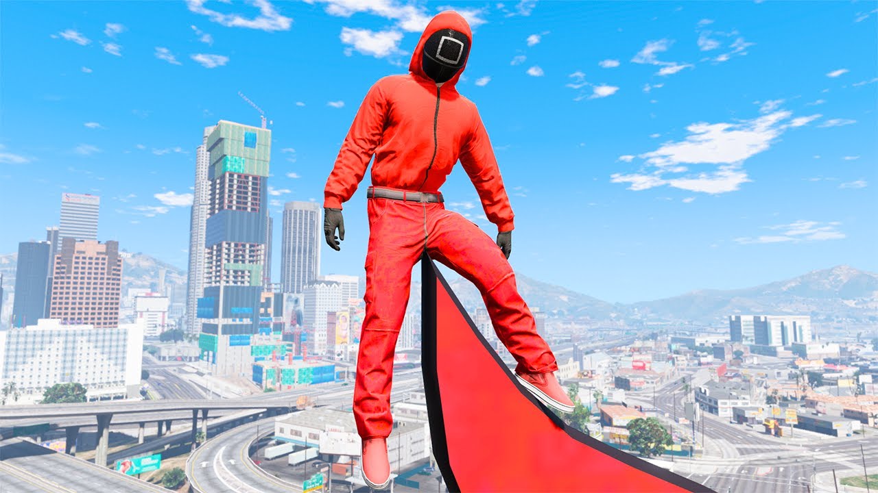 GTA 5 SQUID GAME GUARD RAGDOLLS/JUMP FAILS (Ragdolls Compilation) episode.74