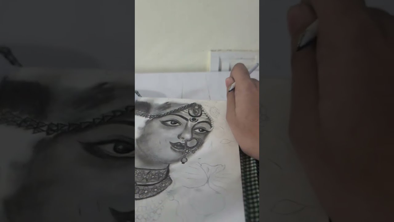 Durga maa pencil sketch