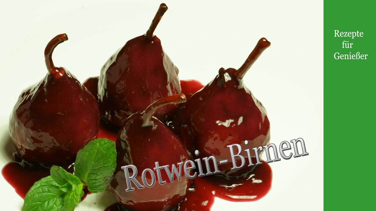 In Rotwein eingelegte Birnen - mit Eis oder als Beilage zum Wild. Rotweinbirnen sind ein Eyechatcher