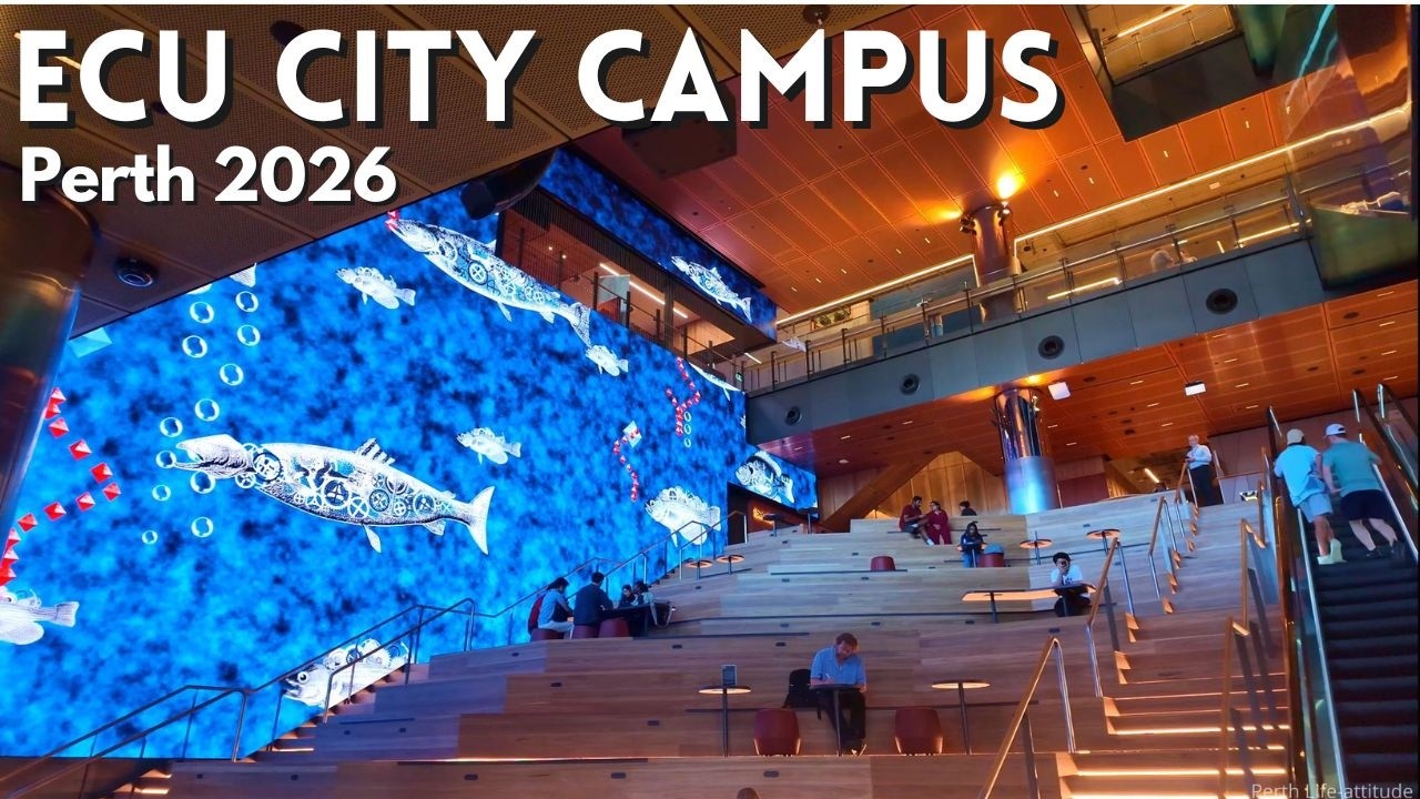 Perth ECU City Campus Walk 2026 — Newly Opened 7-Level Building Tour & Northbridge Views (4K)