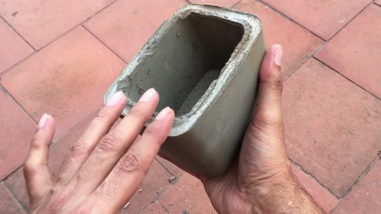 || MAKING POT FROM  ICE CREAM CONTAINER MOULD  FOR SUCCULENTS ||