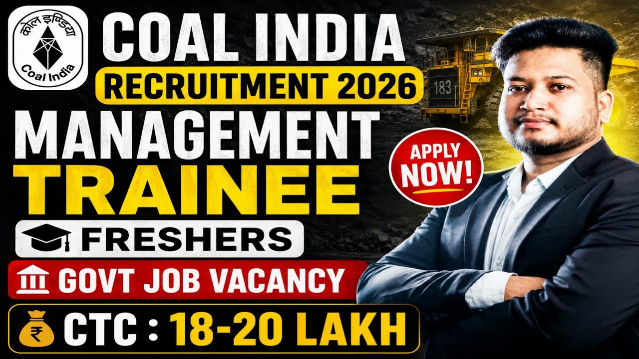 COAL India Management Trainee Recruitment 2026 | Freshers Job | Company Secretary PSU/Govt Job 2026