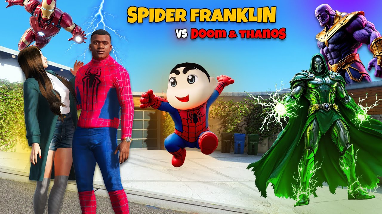 Spider Franklin vs Doctor Doom & Thanos! 🔥 Ultimate Battle in GTA 5 Malayalam