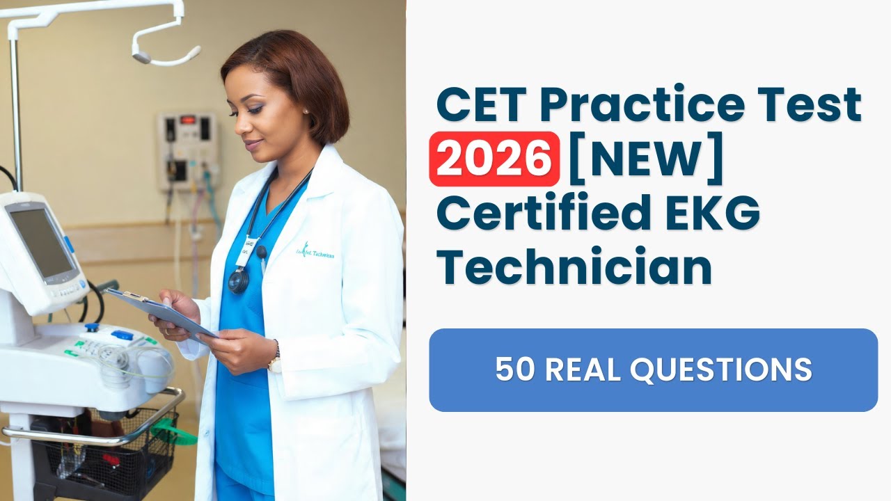Практический тест CET 2026 [НОВЫЙ] 50 вопросов и ответов для сертифицированных специалистов ЭКГ NHA