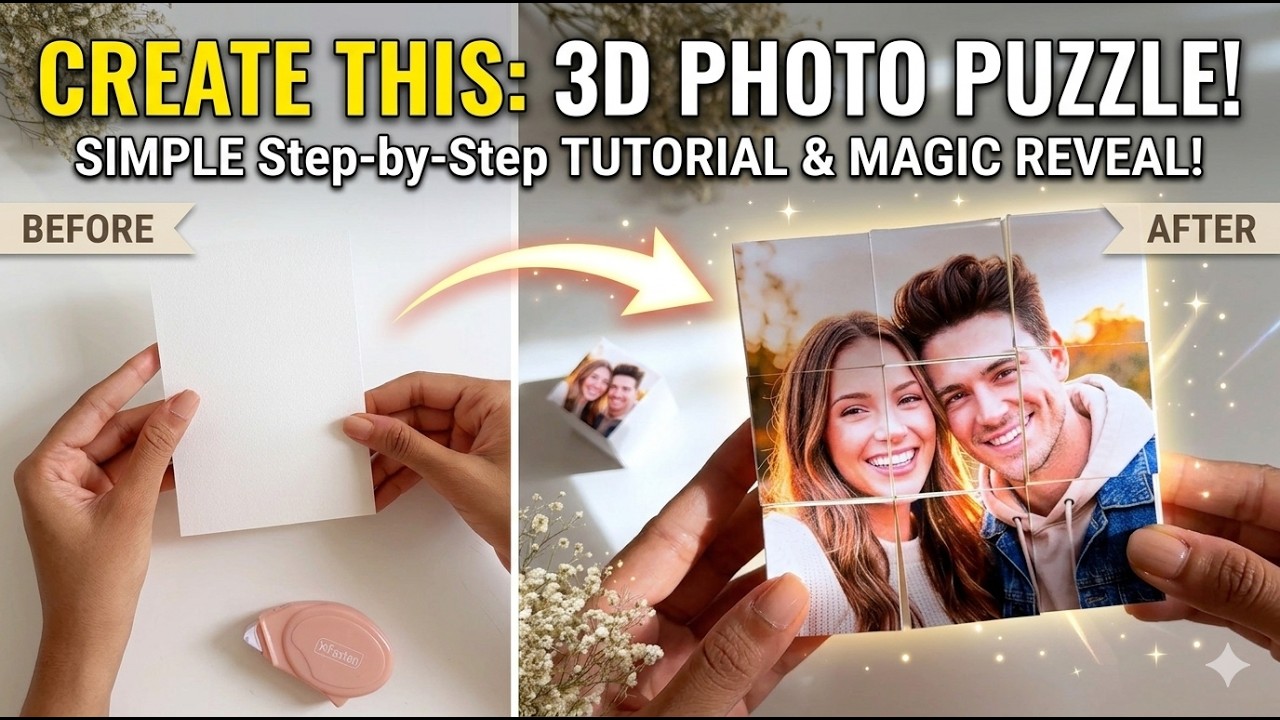 Paper → 3D Photo Puzzle 🤯 | Simple DIY Anyone Can Make