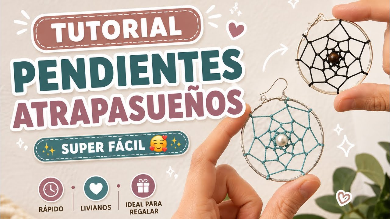 Tutorial atrapasueños✨ SÚPER FÁCIL 💕 Dream catcher earring