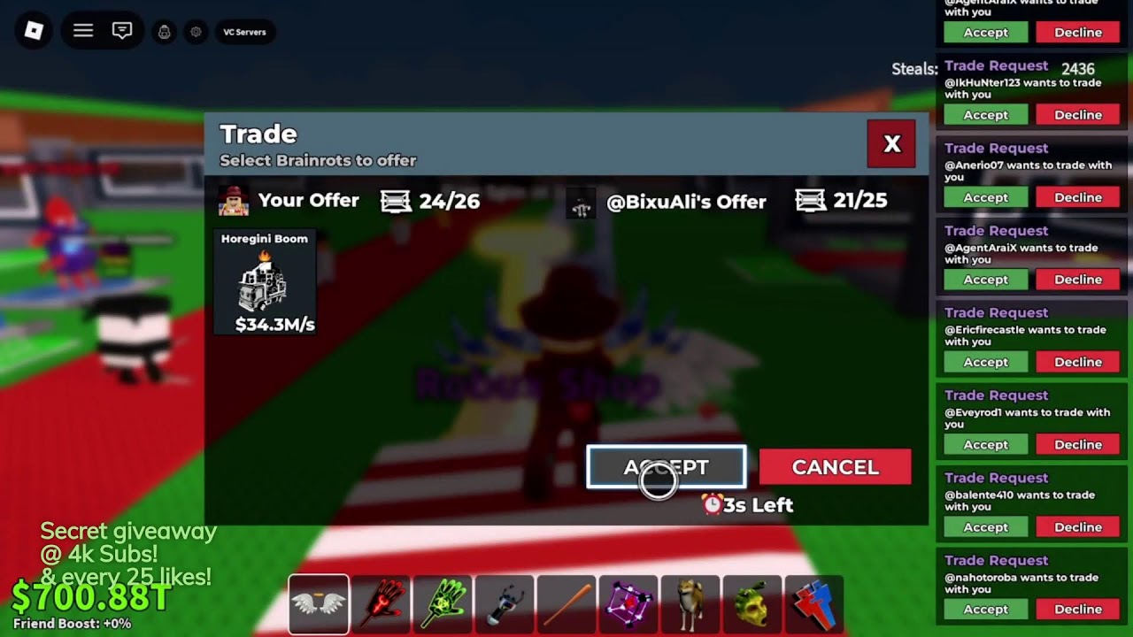 PVP & Trading Live! | Roblox Steal a Brainrot Ep:43