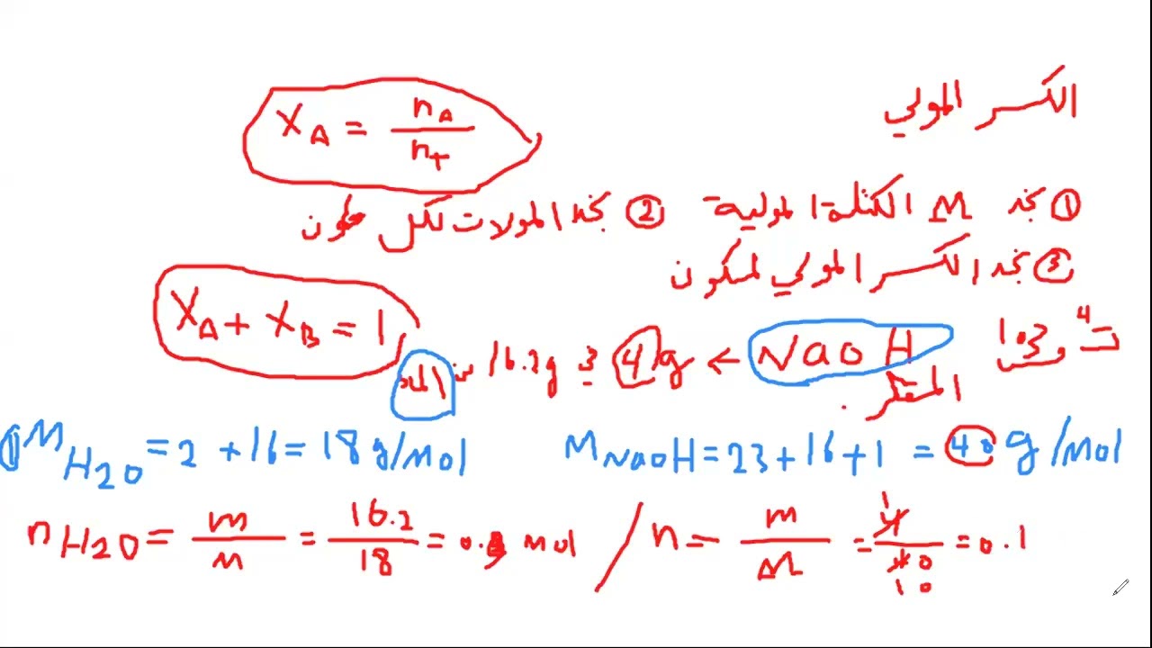 محاضرة الكسر المولي للاستاذ رحيم عبد جواد للصف الخامس الاحيائي