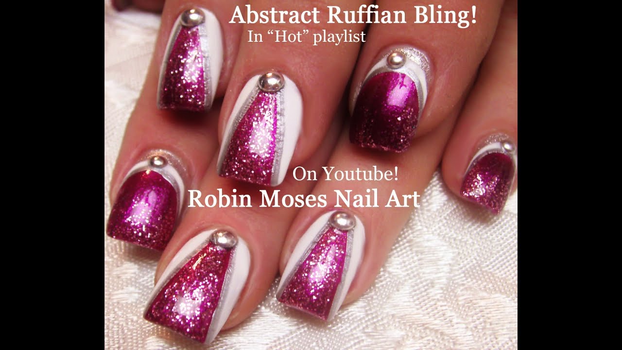 Nail Art Tutorial | DIY Abstract Glitter Nail Design | Ruffian Bling without Tools!