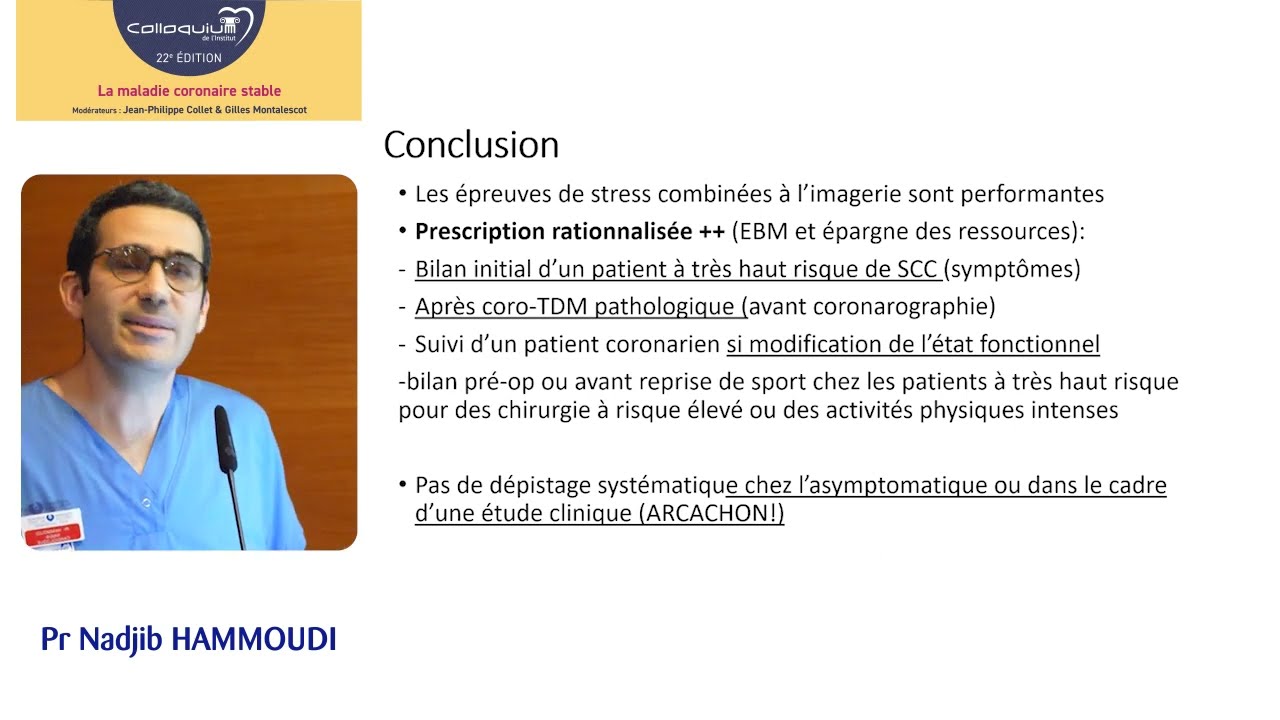 22e Colloquium - 03. A qui faut-il faire un test d'ischémie ?