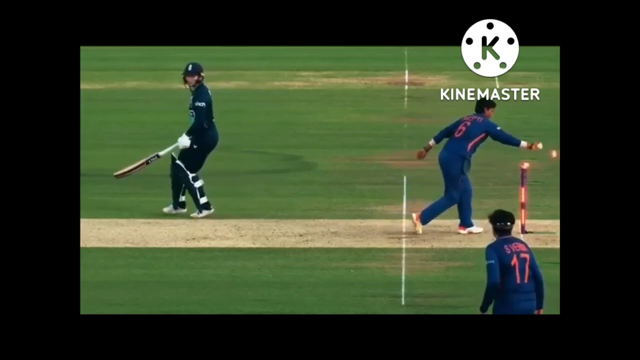 Deepti Sharma mankading (runout) Charlie Dean I India Women Vs England Women 3rd ODI 24 Sep 2022