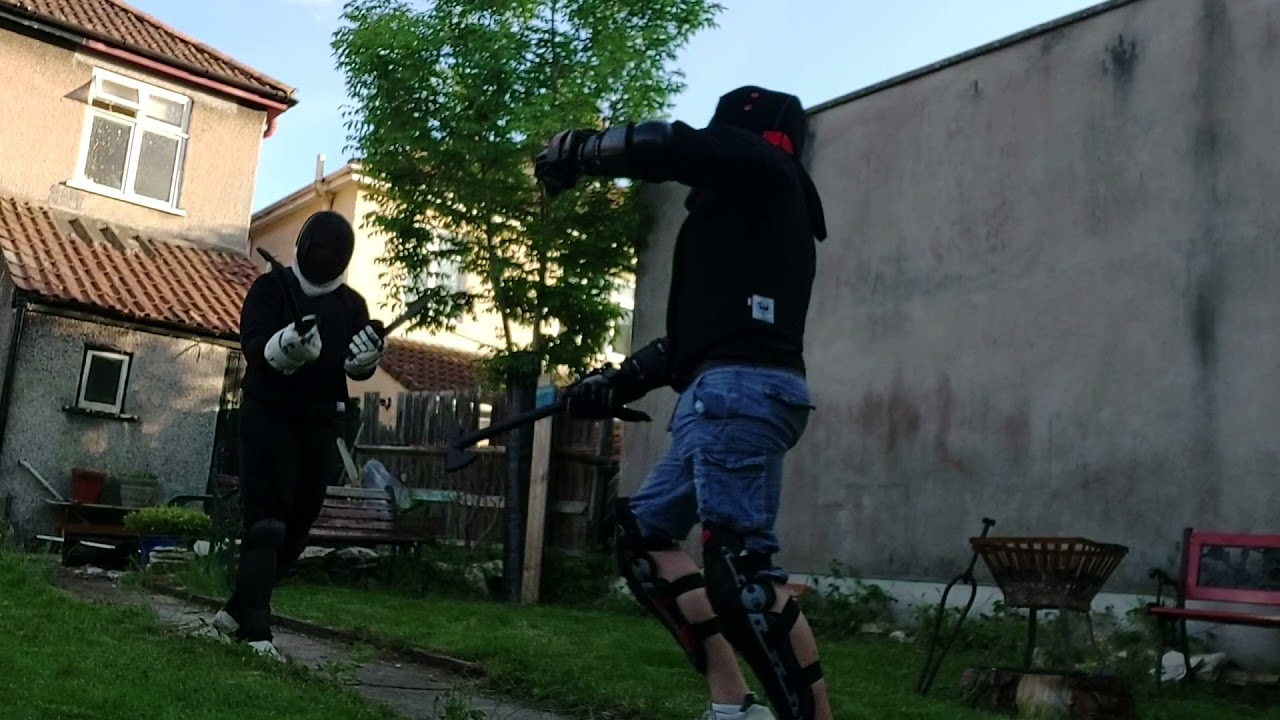 Tomahawk and Bowie Knife combination sparring