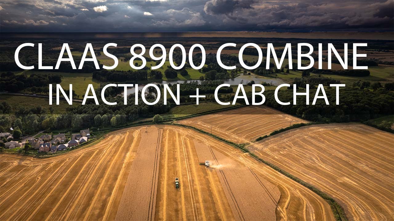 Claas 8900 с жаткой ConvioFlex шириной 13,8 м. Кинематографические кадры и общение в кабине.