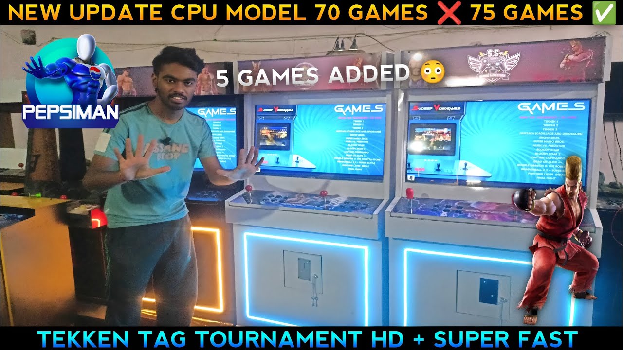 NEW UPDATE CPU MODEL 75 GAMES ✅ TEKKEN TAG TOURNAMENT HD FAST 3 ARCADE MACHINE 🔥 😍 #tekken3 #arcade 