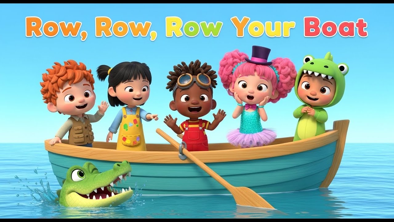 Row, Row, Row Your Boat Adventure! 🐊🦁 | Classic Nursery Rhymes & Kids Songs