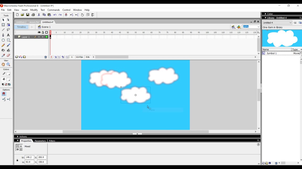 Moving Cloud by using Flash 8