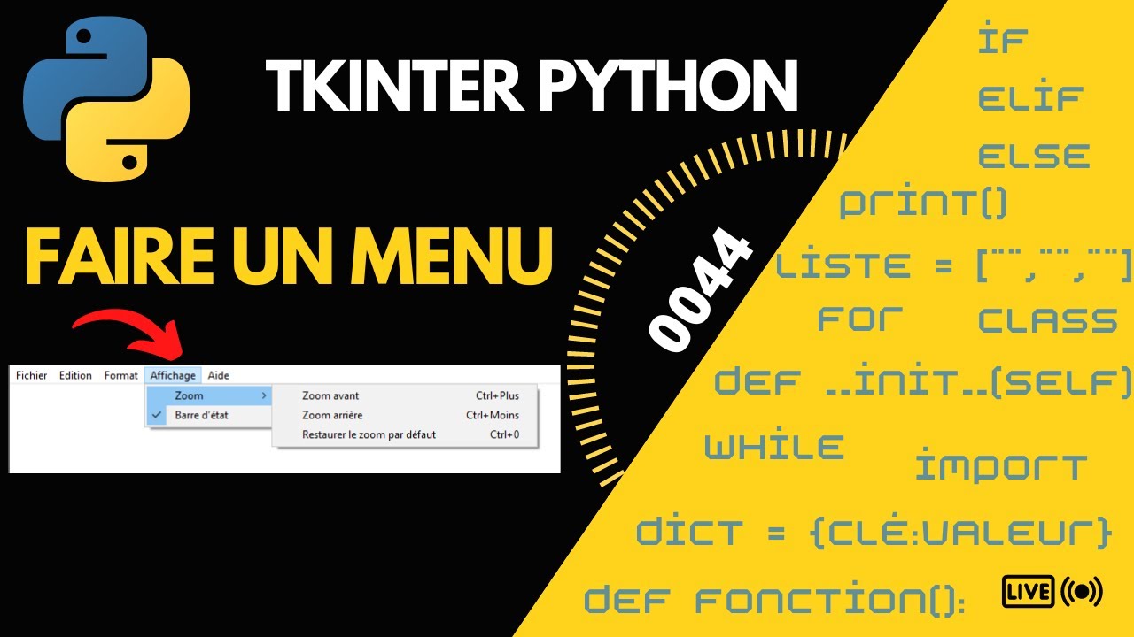 Python Tkinter   Création D'un Menu Pour Notre Programme #0044
