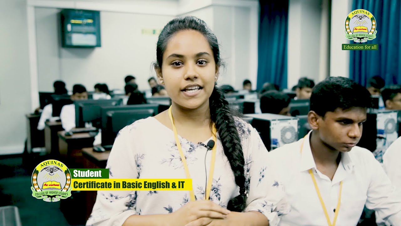 Student Testimonial 02 | Aquinas College | Basic English & IT