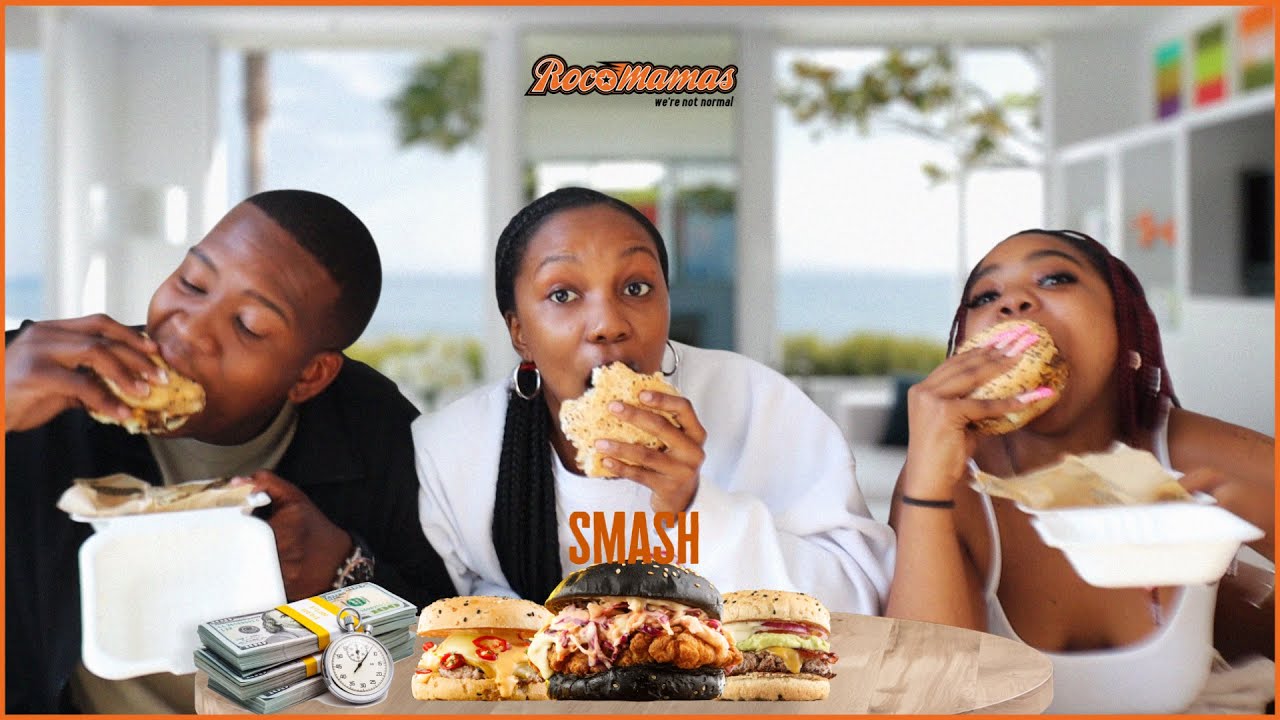 Fastest to eat Rocco Mamas Burger wins R10 000 | Loser gets punished!
